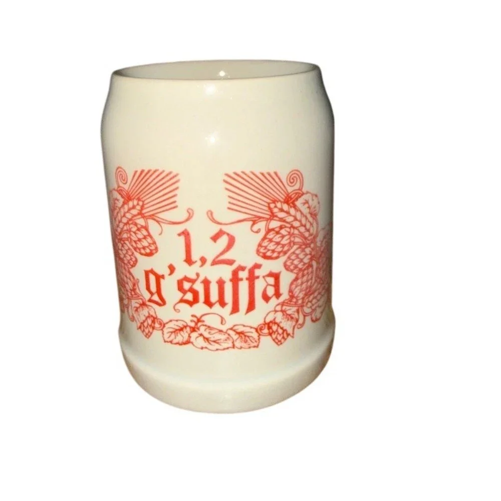 Vintage Stuttgarter Hofbräu German Beer Mug Stein White 0.5L No Lid